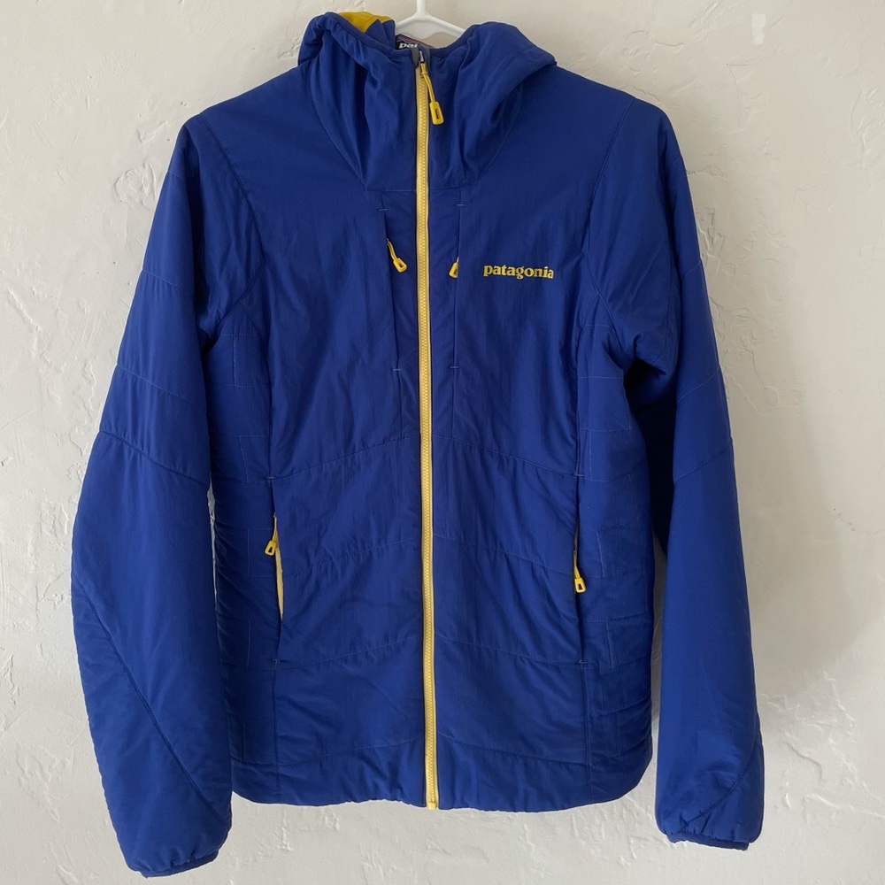 Patagonia Blue and Yellow Puffer Jacket